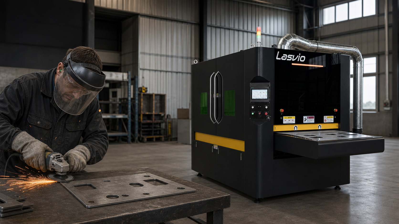 Manual deburring compared with a Lasvio automatic sheet metal deburring machine